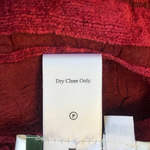 Coldwater Creek Striped Red Burgundy Sheer w/Applique Blouse - Size Petite Large - Picture 6 of 6